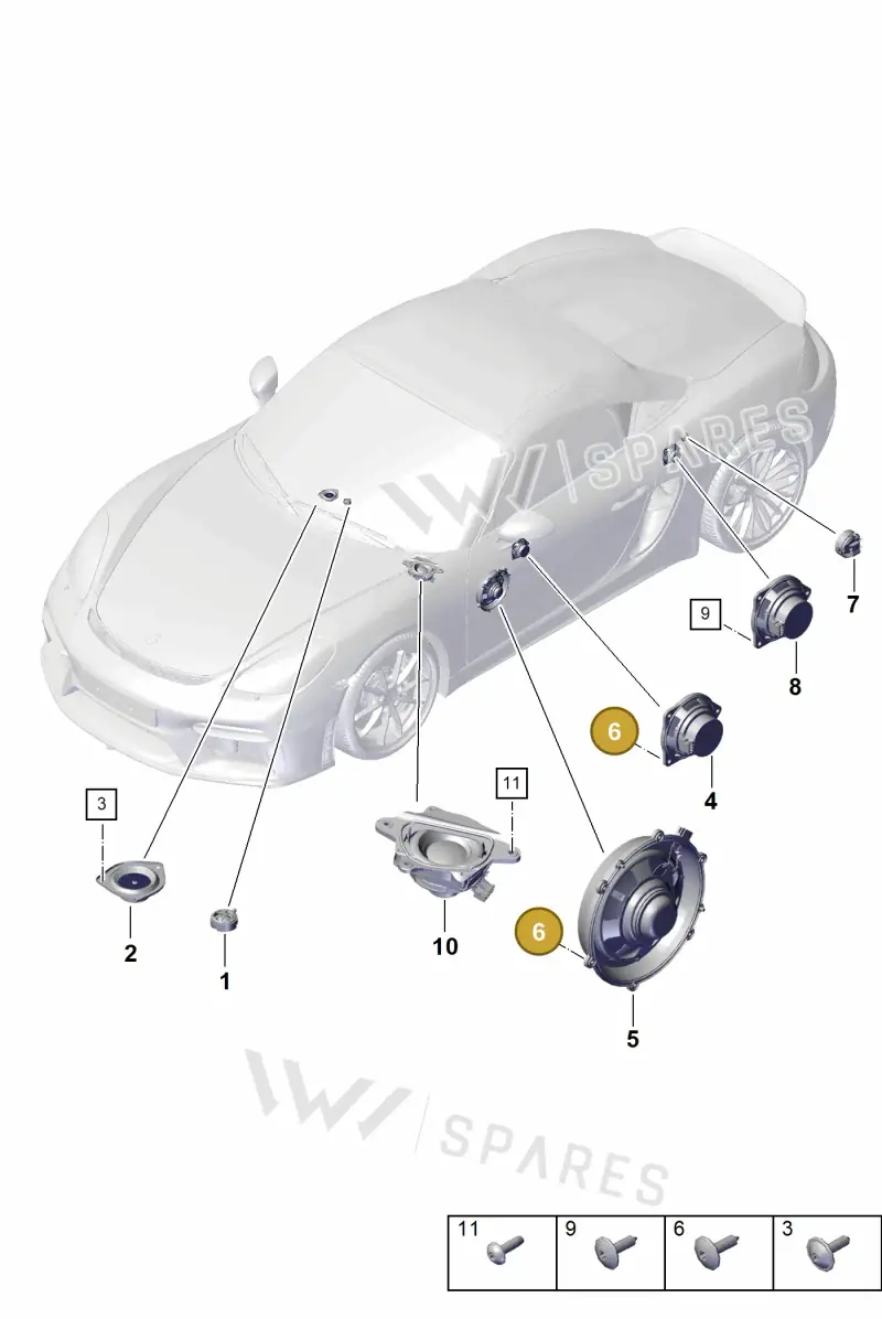 99991920909 — Porsche Boxster Spyder (2019-2020) diagram p54911050, position 6