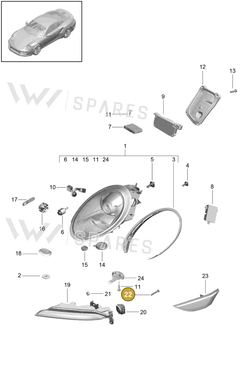 99991924601 — Porsche GT2 RS Clubsport (2013-2020) diagram p42000005, position 22