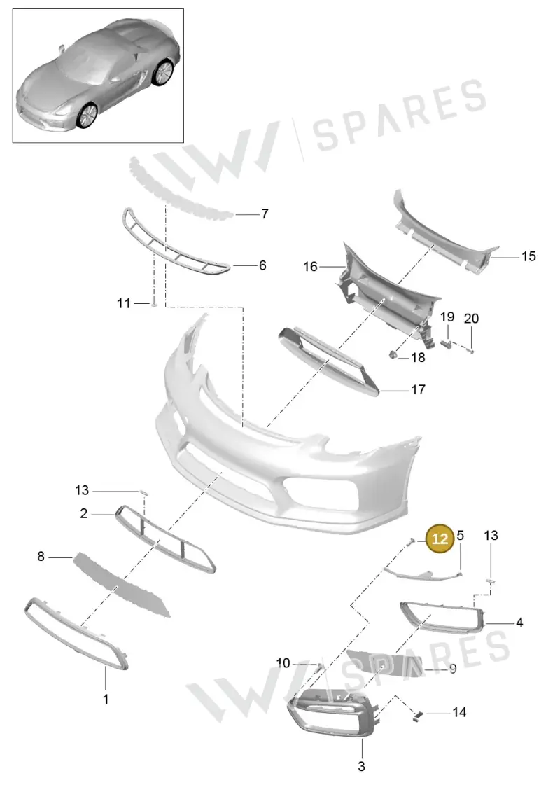 99991924601 — Porsche Boxster Spyder (2015-2016) diagram p46802001, position 12