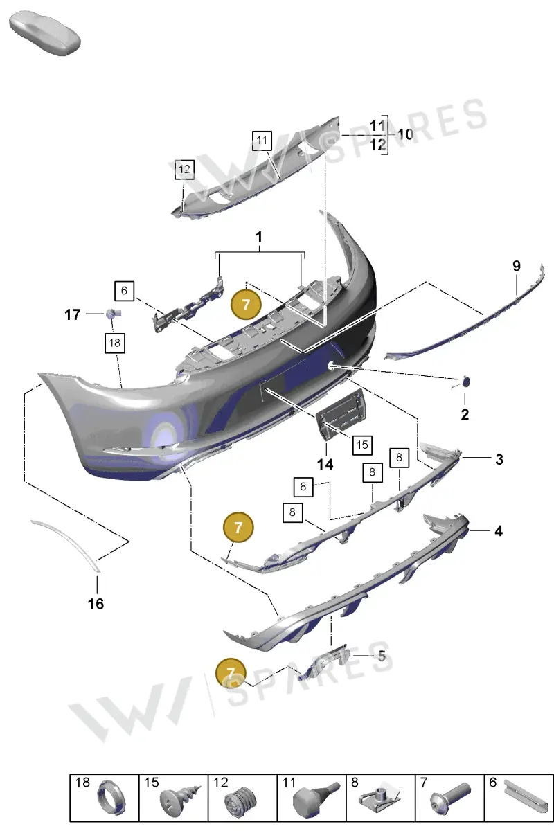 99991924601 — Porsche Cayman (2019-2022) diagram p55802100, position 7