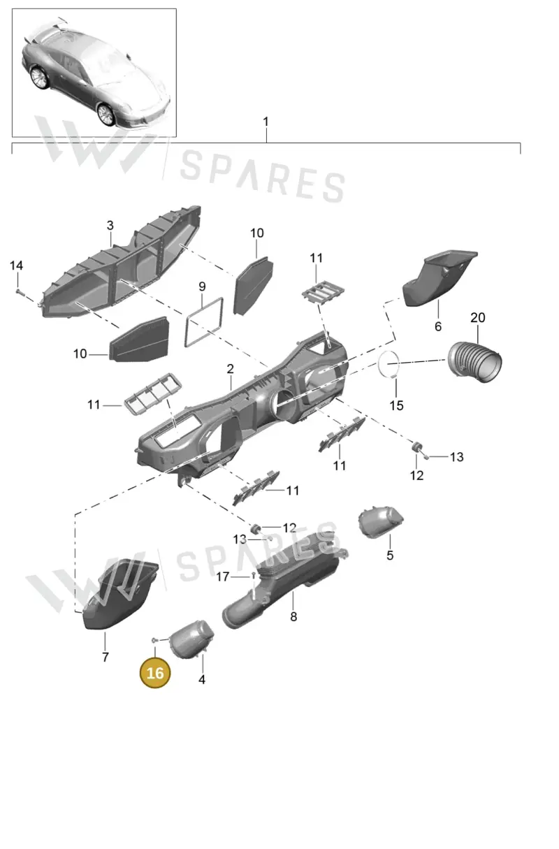 99991928601 — Porsche 911 (2013-2020) diagram p41106010, position 16