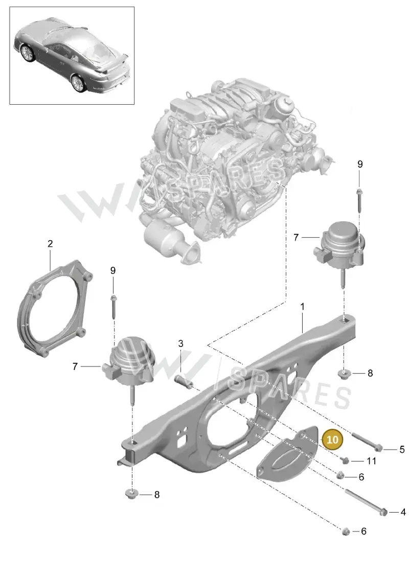 9A110225101 — Porsche 911 (2013-2020) diagram p41109000, position 10