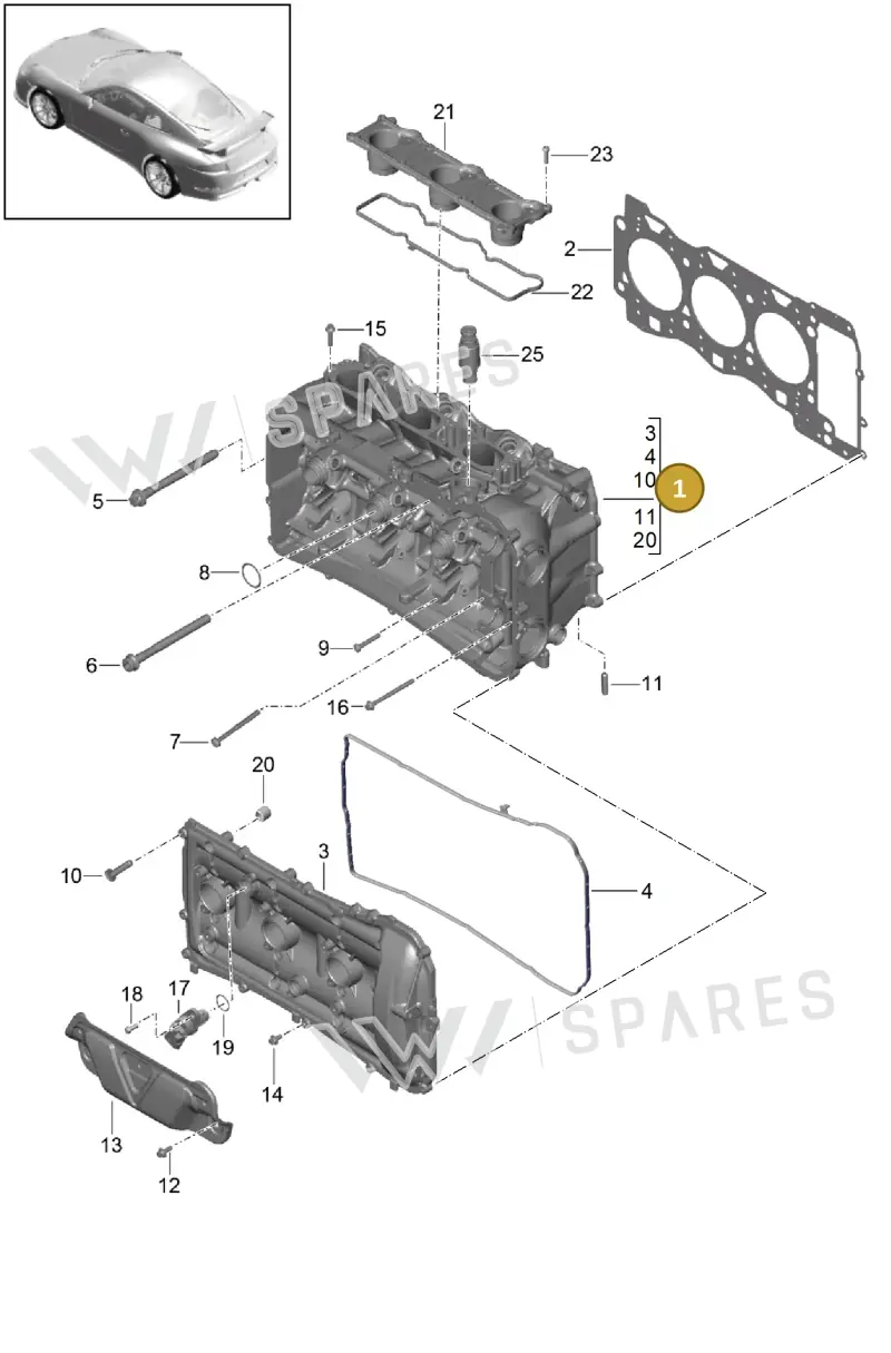 9A1104912BX — Porsche 911 (2013-2020) diagram p41103000, position 1