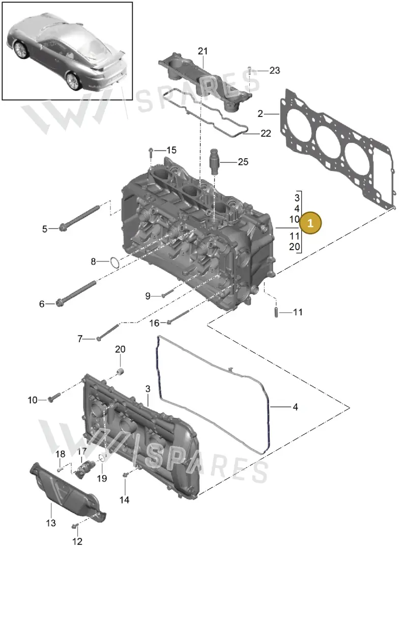 9A1104912CX — Porsche 911 (2013-2020) diagram p41103000, position 1