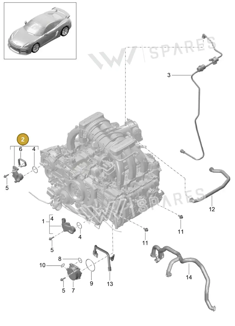 9A110503900 — Porsche Cayman GT4 (2015-2016) diagram p45104010, position 2