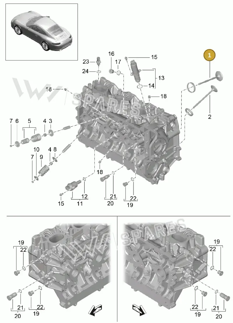 9A110531002 — Porsche 991 Carrera 4 (2011-2016) diagram p38103005, position 1