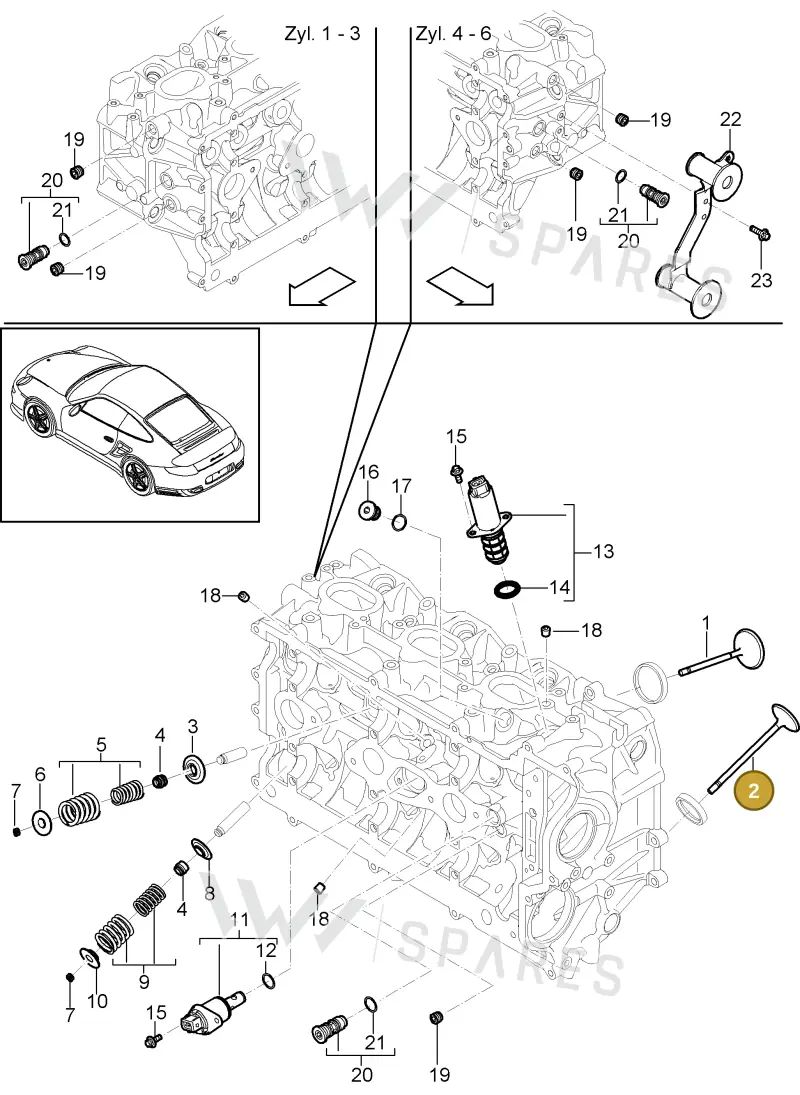 9A110532600 — Porsche GT2 RS (2009-2012) diagram p36103005, position 2