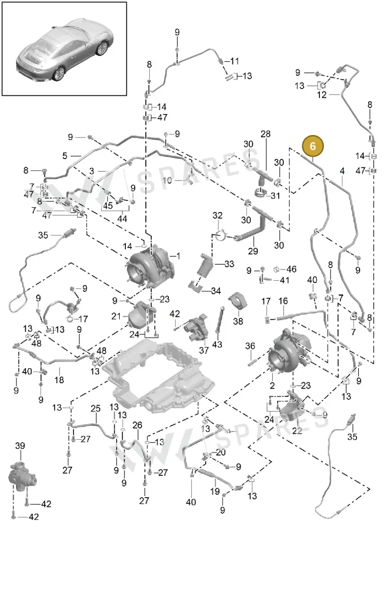9A110607880 — Porsche 911 (2013-2020) diagram p42202000, position 6