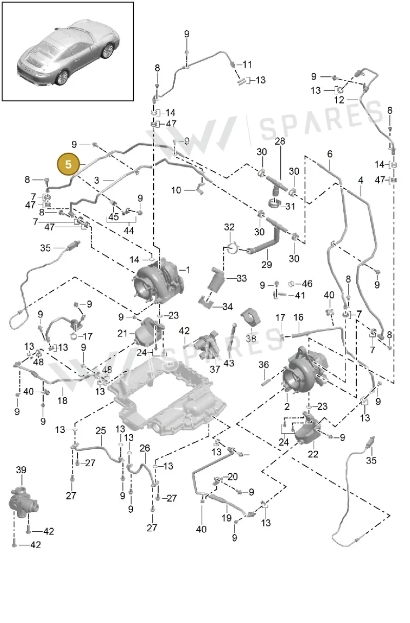 9A110607974 — Porsche 911 (2013-2020) diagram p42202000, position 5