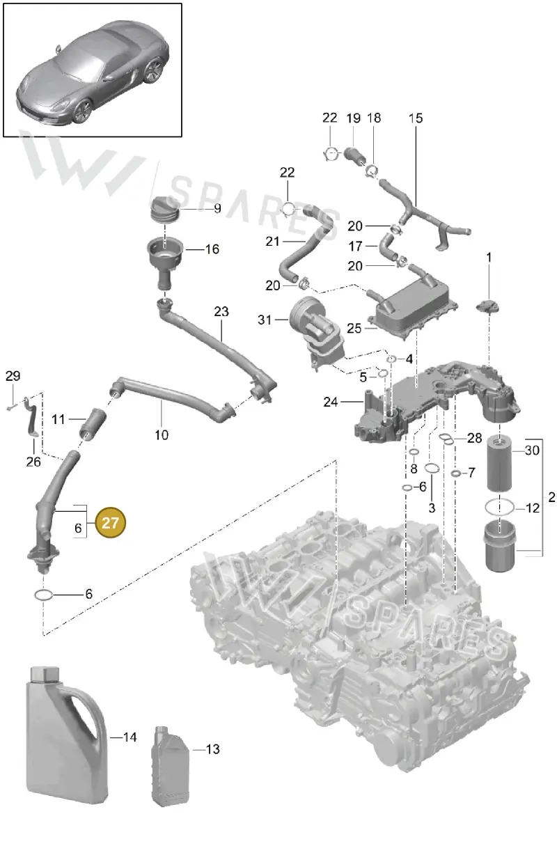 9A110701622 — Porsche Boxster (2012-2016) diagram p39104005, position 27
