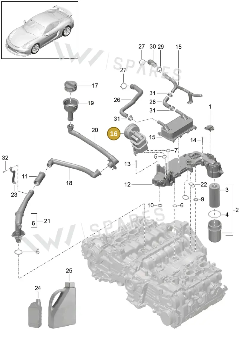 9A110704201 — Porsche Cayman GT4 (2015-2016) diagram p45104005, position 16