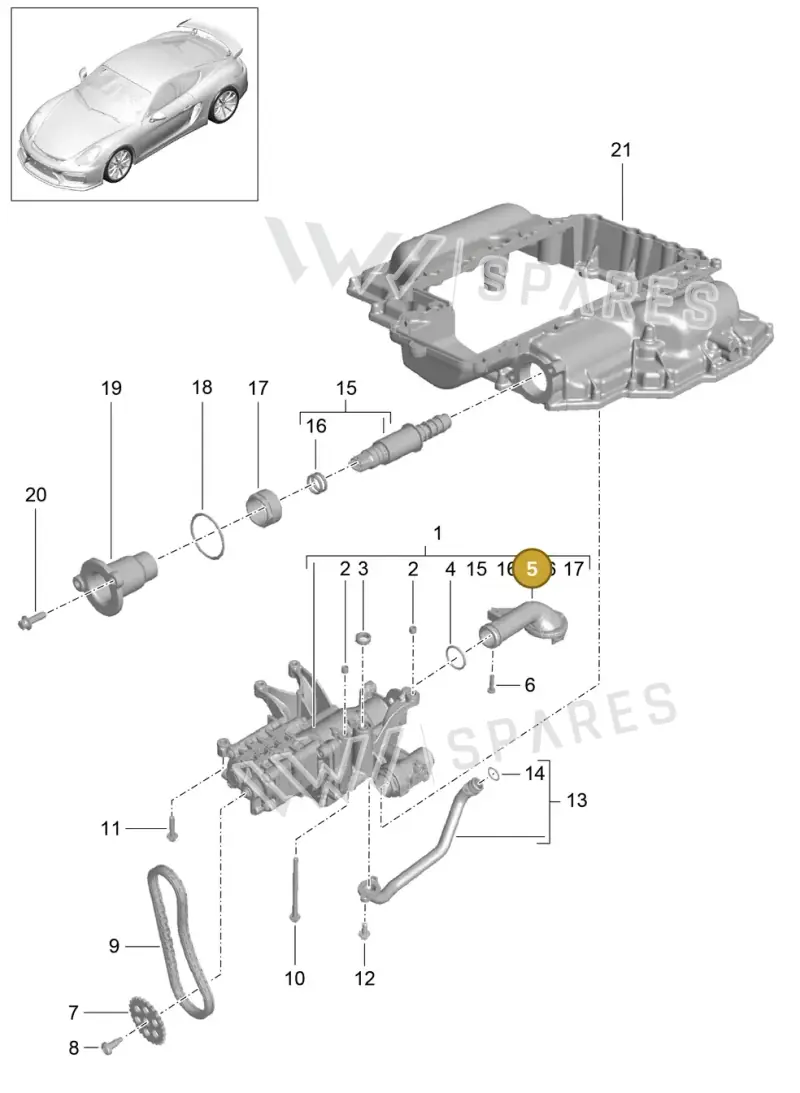 9A110707510 — Porsche Cayman GT4 (2015-2016) diagram p45104000, position 5