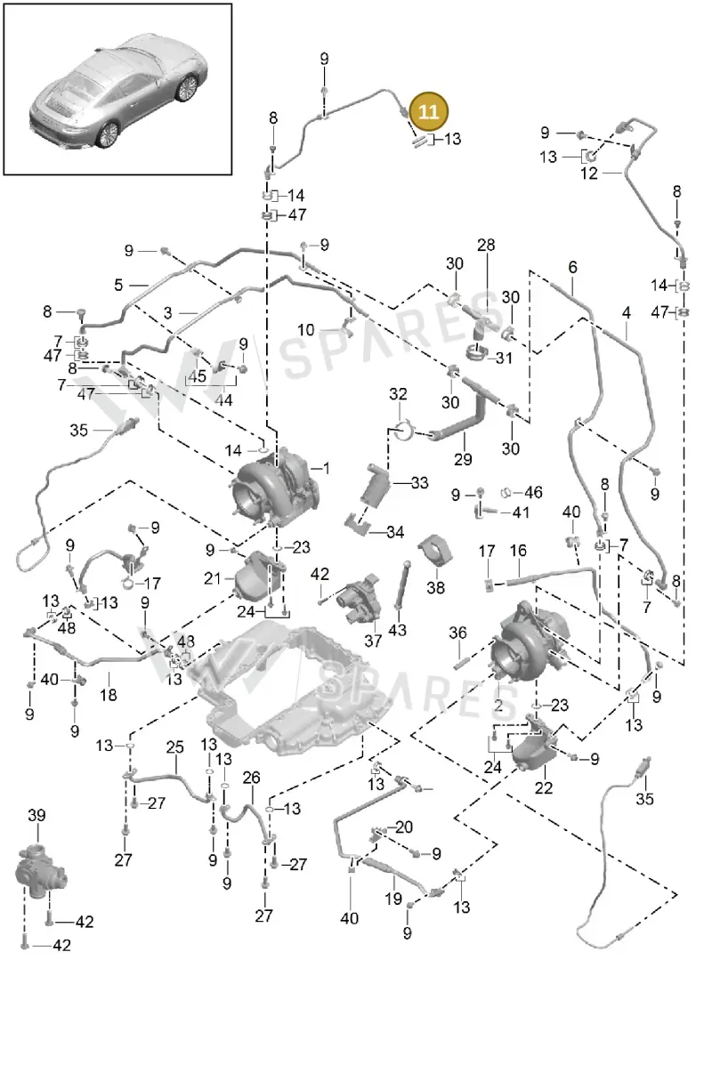 9A110722173 — Porsche 911 (2013-2020) diagram p42202000, position 11