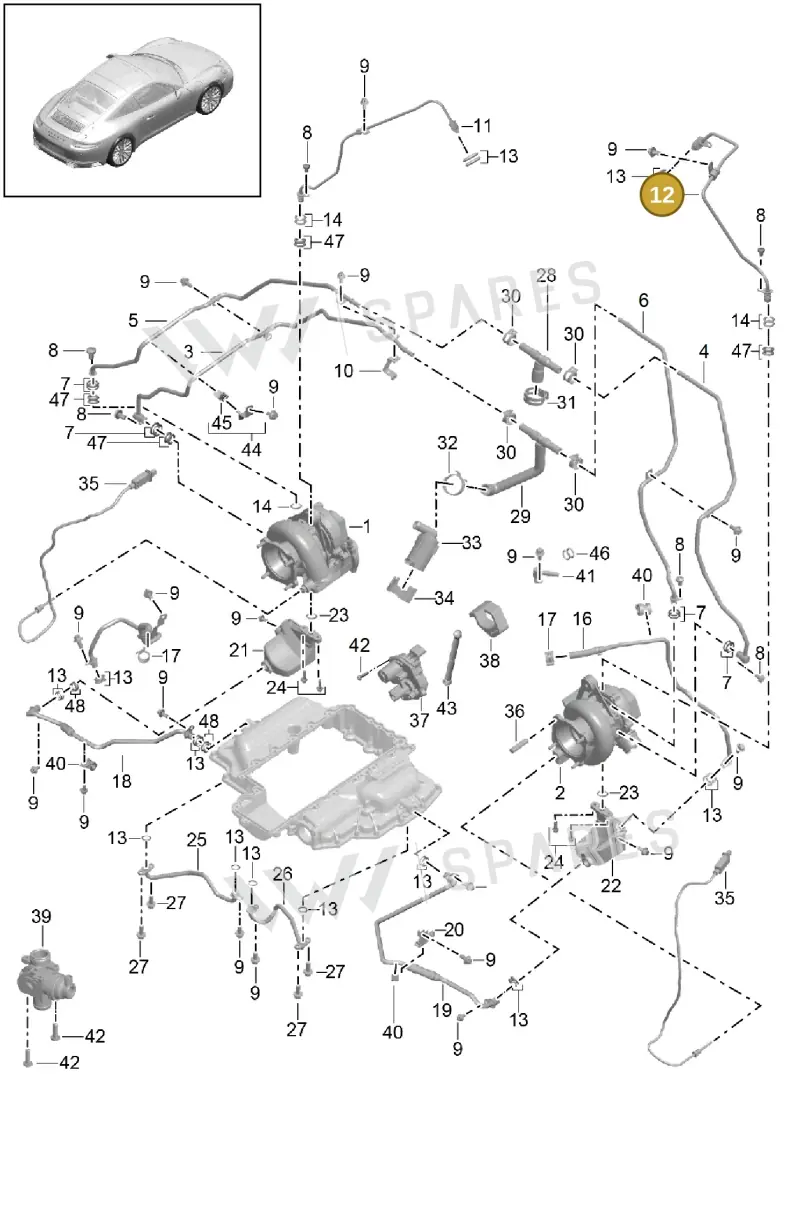 9A110722280 — Porsche 911 (2013-2020) diagram p42202000, position 12