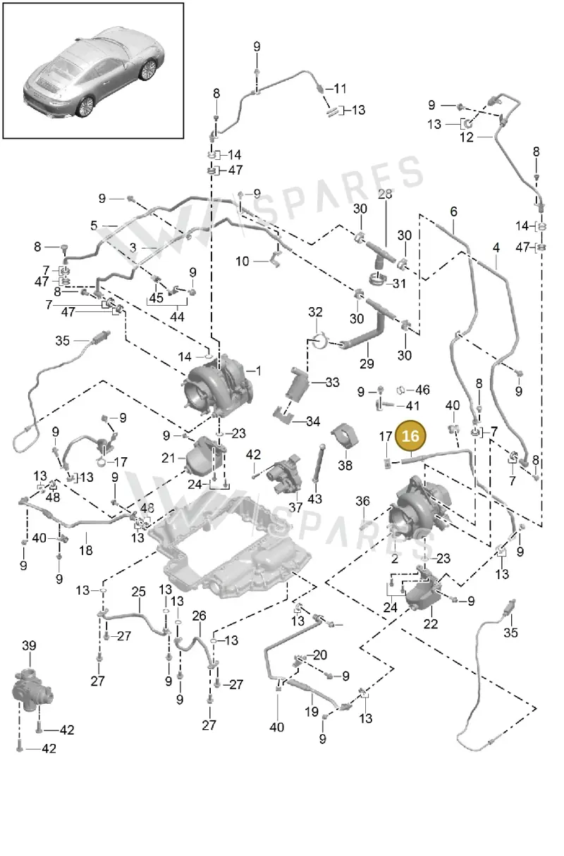 9A110724274 — Porsche 911 (2013-2020) diagram p42202000, position 16