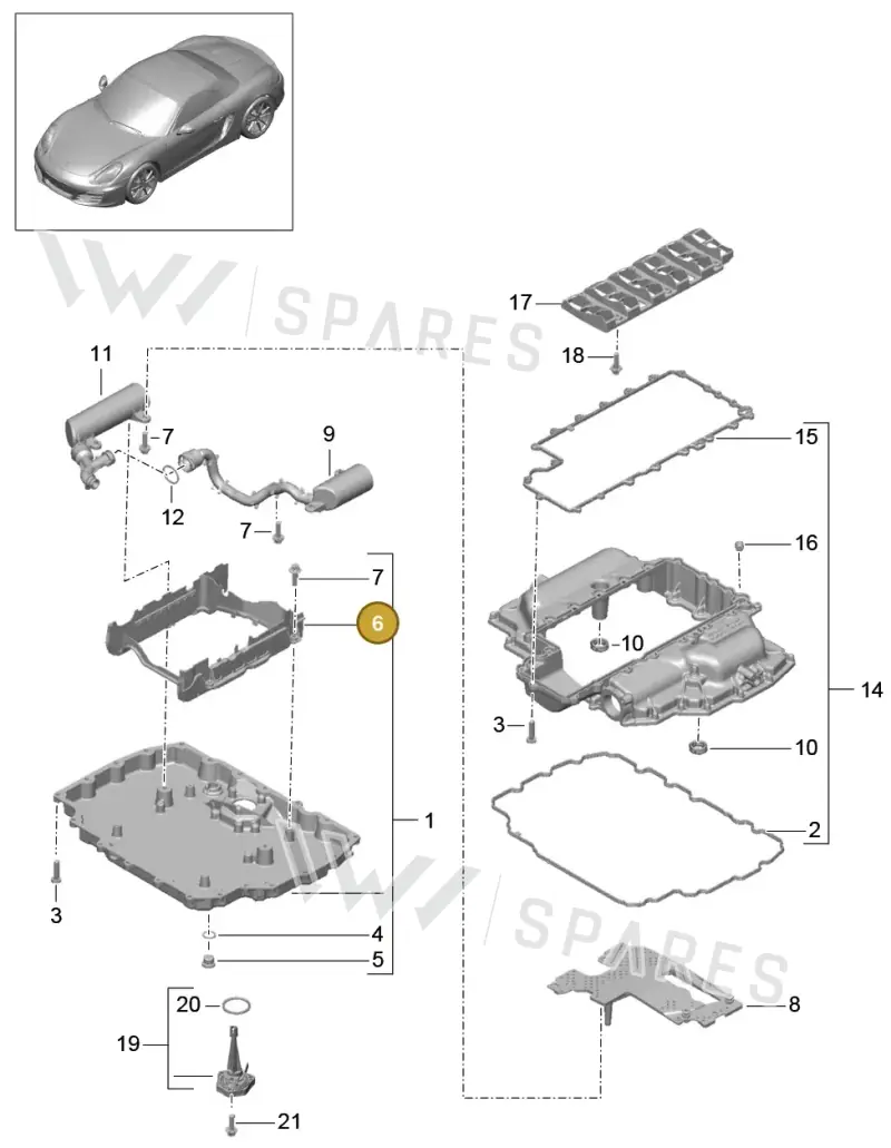 9A110724375 — Porsche Boxster (2012-2016) diagram p39104002, position 6