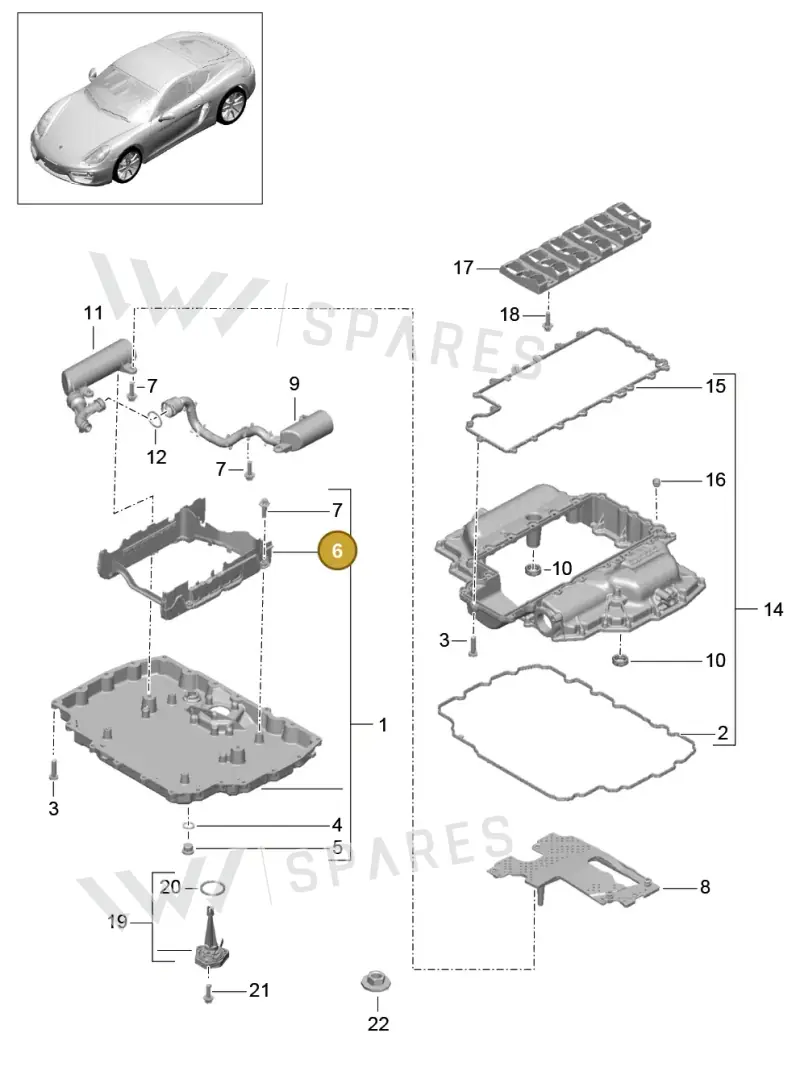 9A110724375 — Porsche Cayman (2013-2016) diagram p40104002, position 6