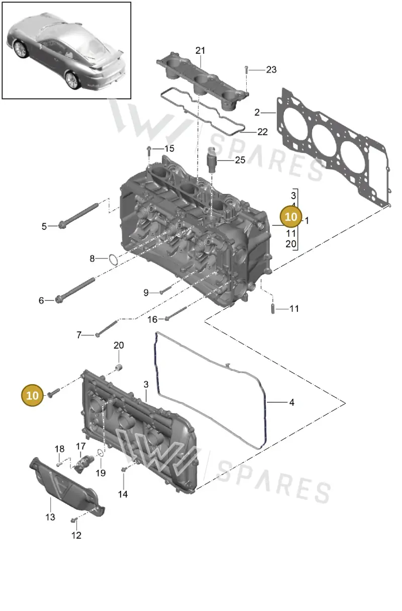 9A110731301 — Porsche 911 (2013-2020) diagram p41103000, position 10