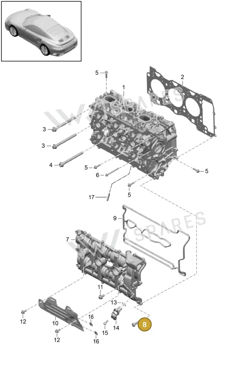 9A110731301 — Porsche GT2 RS Clubsport (2013-2020) diagram p42103000, position 8