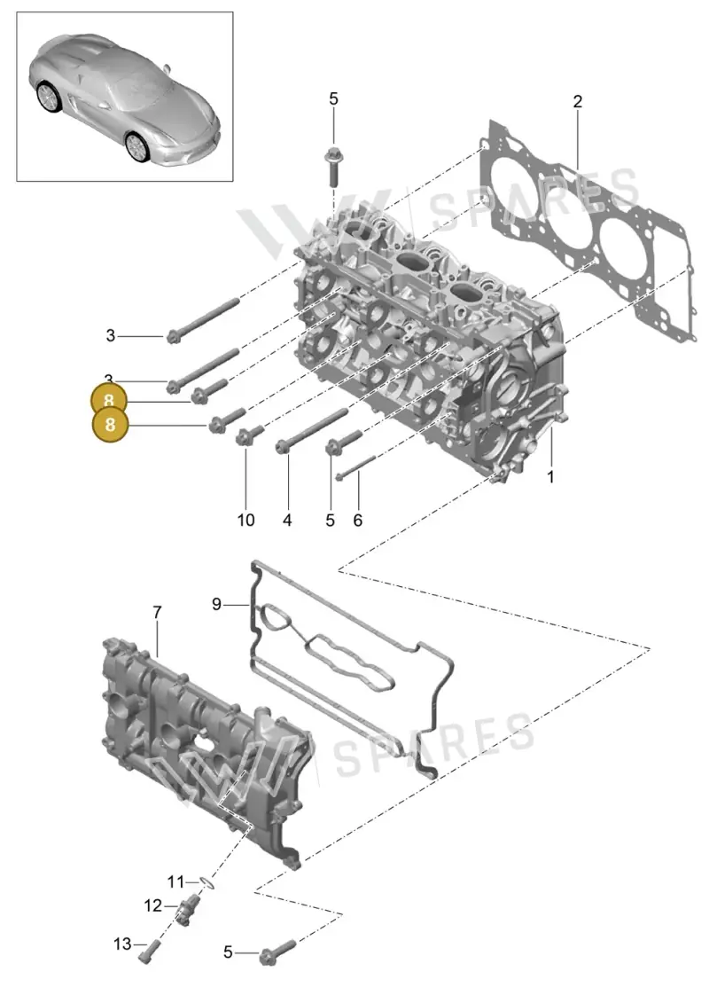 9A110731301 — Porsche Boxster Spyder (2015-2016) diagram p46103000, position 8