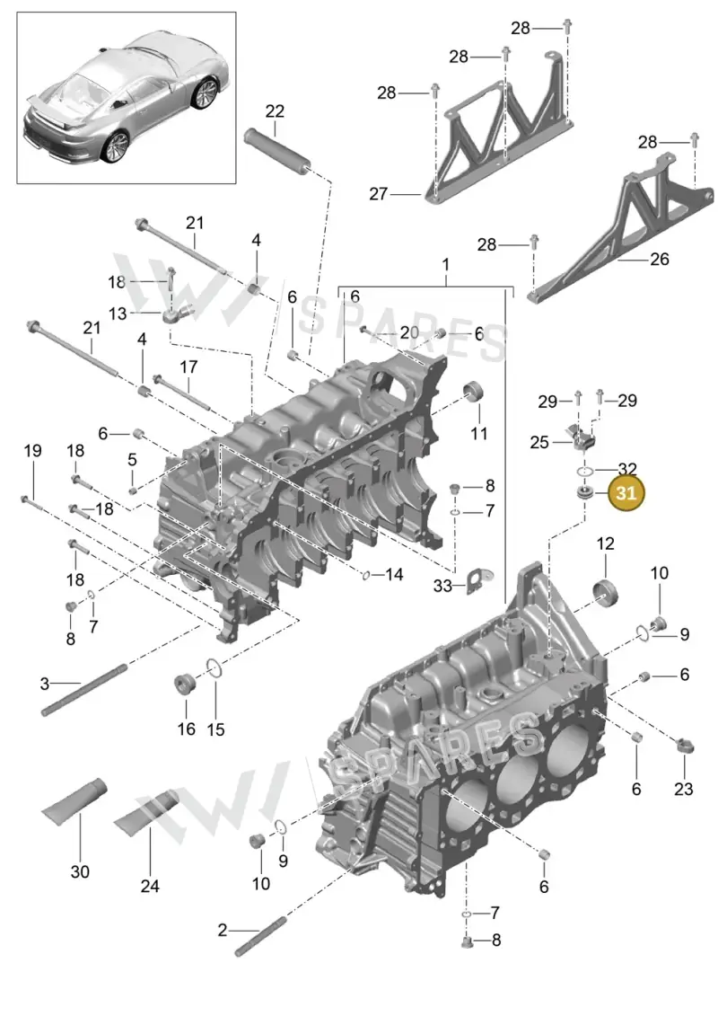 9A110731491 — Porsche 911 (2013-2020) diagram p41101010, position 31