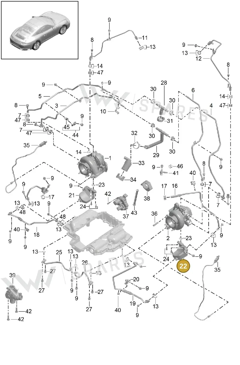 9A110733271 — Porsche 911 (2013-2020) diagram p42202000, position 22