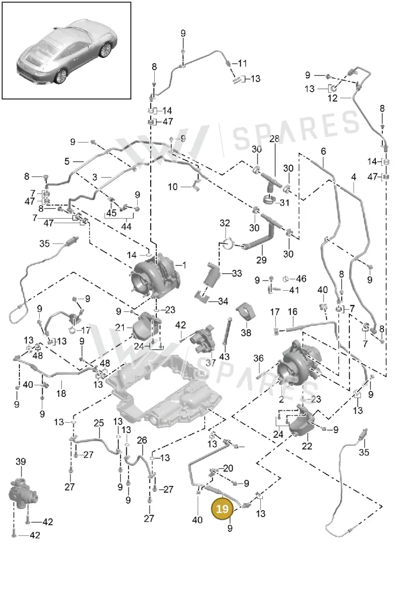 9A110733480 — Porsche 911 (2013-2020) diagram p42202000, position 19