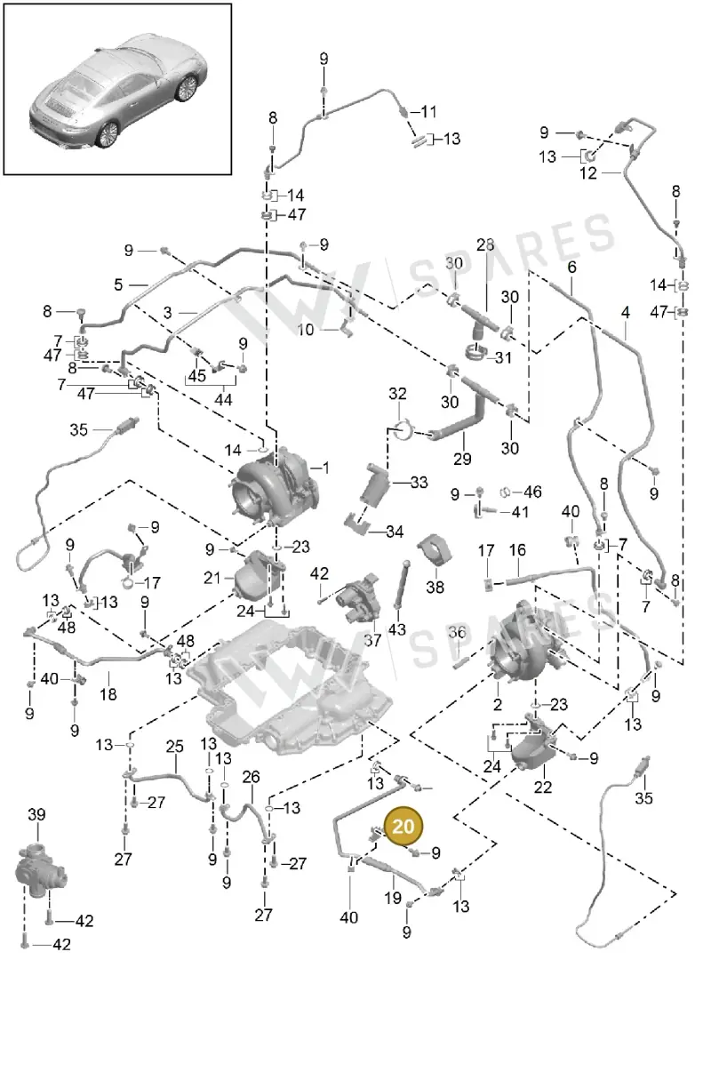 9A110742471 — Porsche 911 (2013-2020) diagram p42202000, position 20