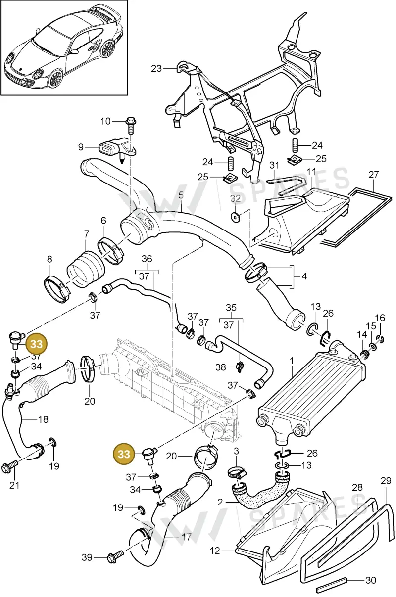 9A111033770 — Porsche GT2 RS (2009-2012) diagram p36107020, position 33