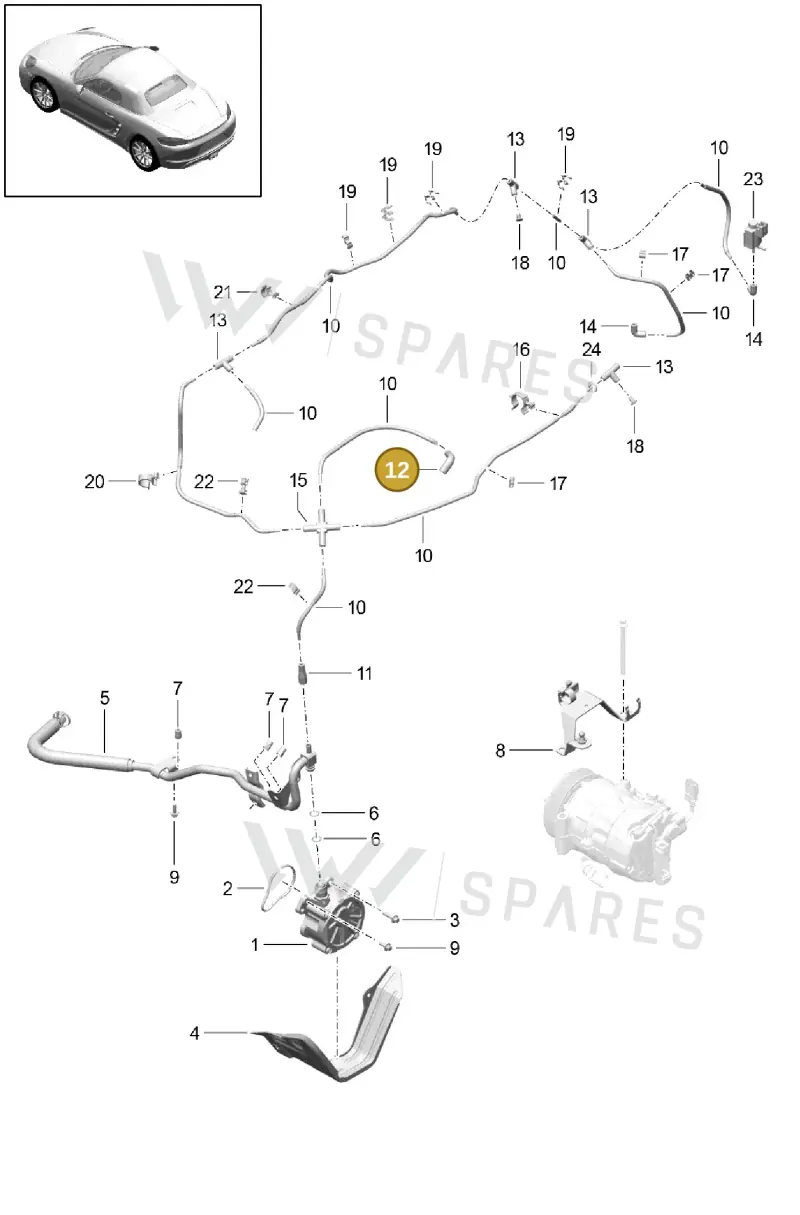 9A111066700 — Porsche Boxster (2016-2019) diagram p48107015, position 12