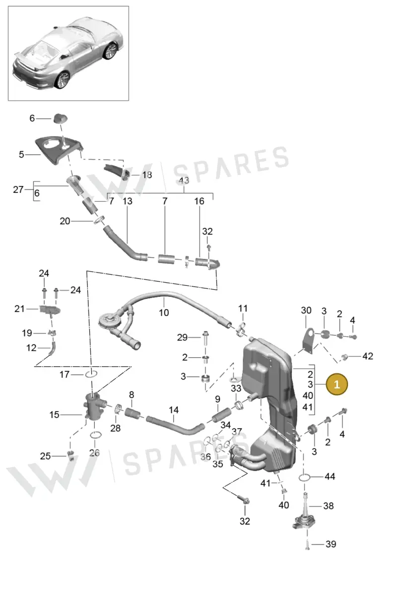 9A1207070A0 — Porsche 911 (2013-2020) diagram p41104000, position 1
