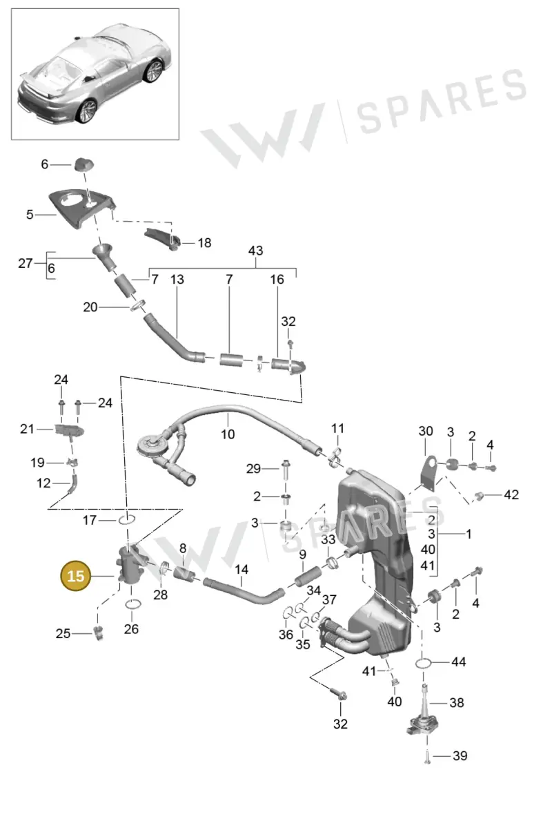 9A120737591 — Porsche 911 (2013-2020) diagram p41104000, position 15