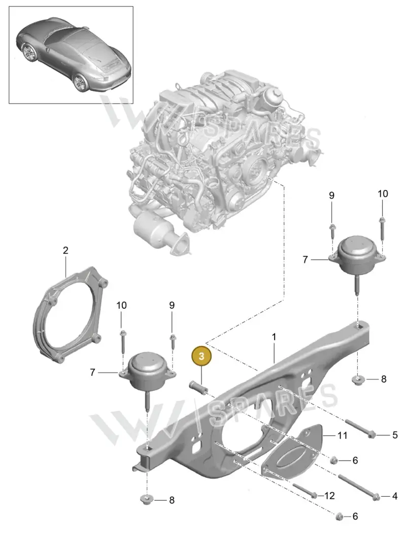 9A137524501 — Porsche 991 Carrera 4 (2011-2016) diagram p38109000, position 3