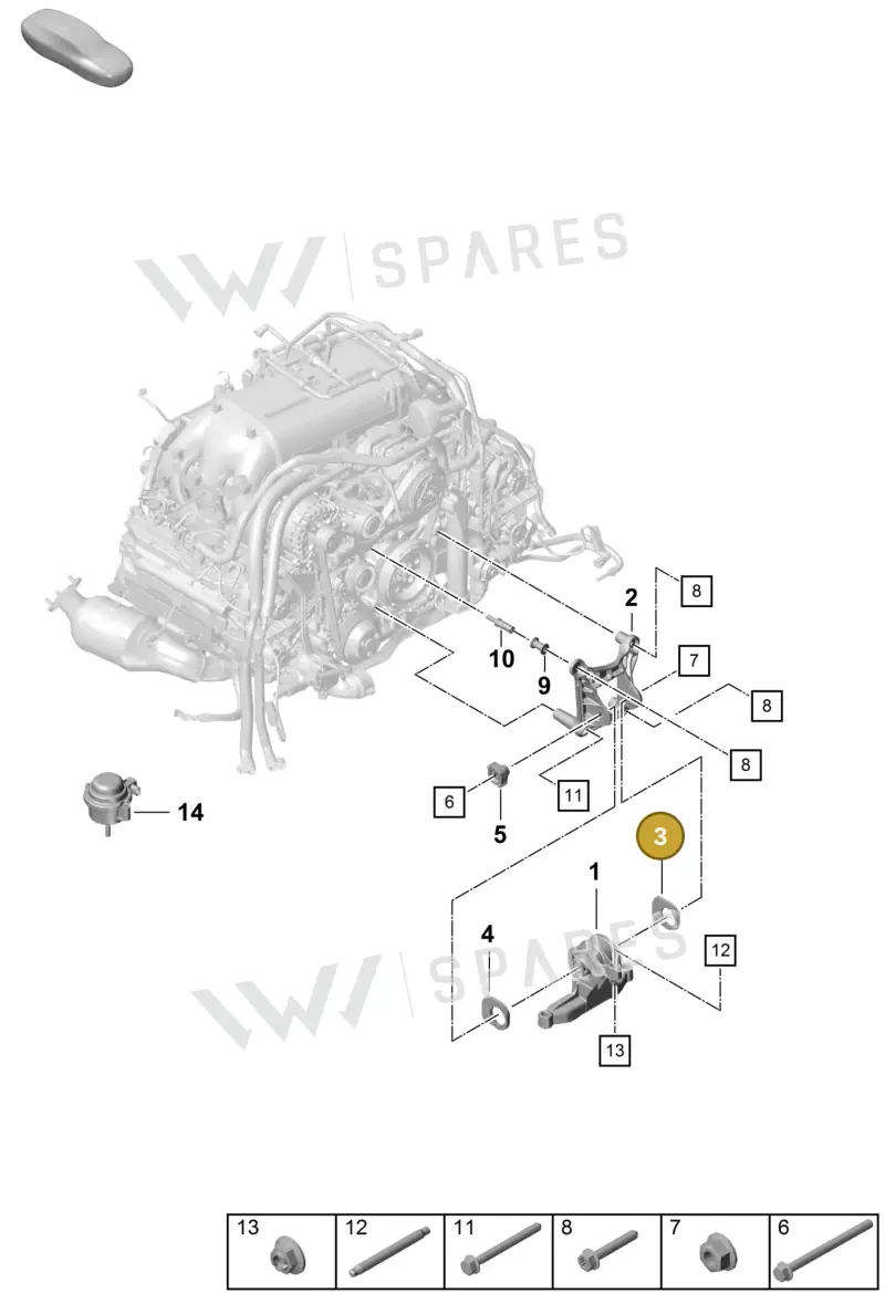 9A137526703 — Porsche Boxster Spyder (2019-2020) diagram p55109000, position 3