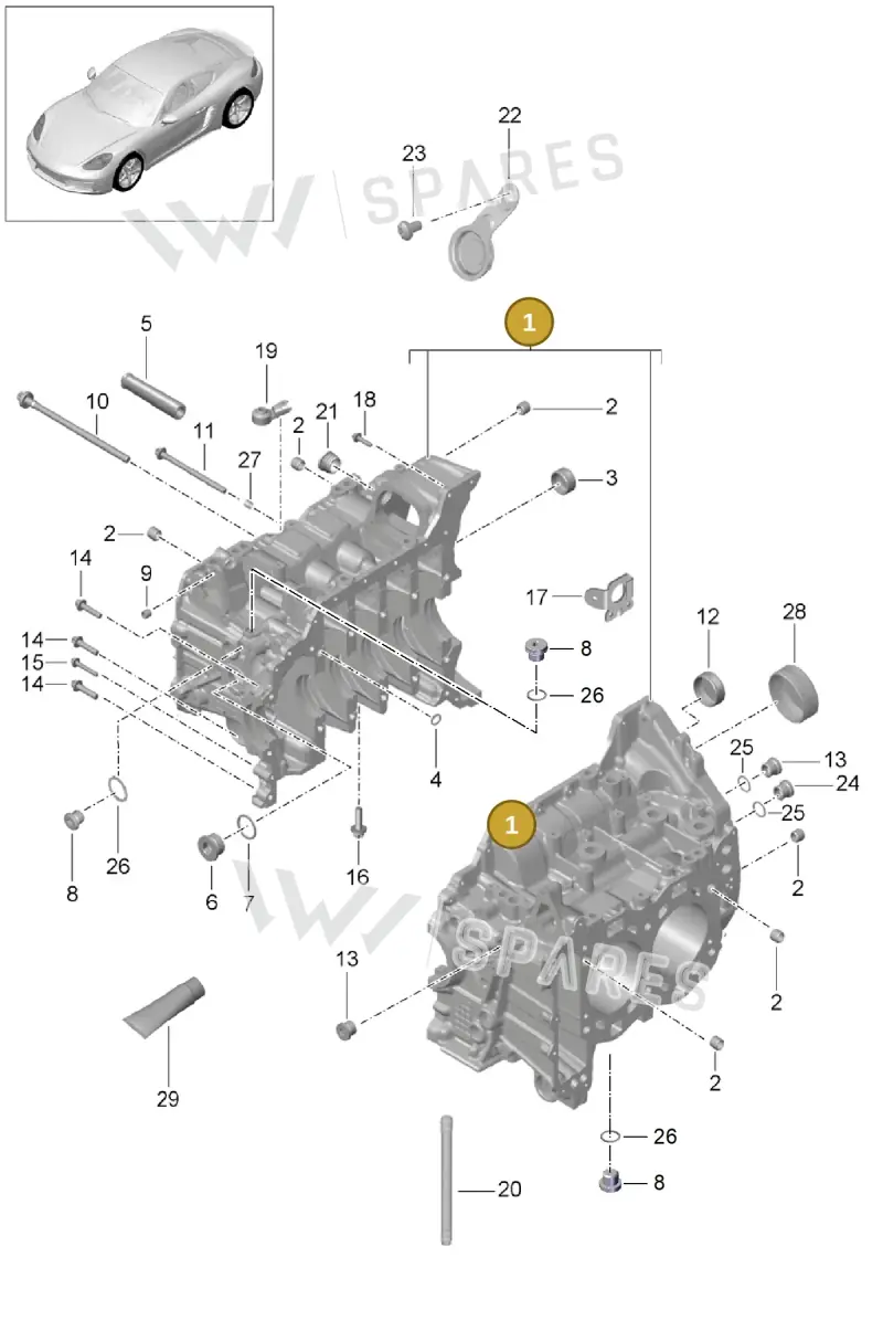 9A210192002 — Porsche Cayman (2016-2019) diagram p50101005, position 1