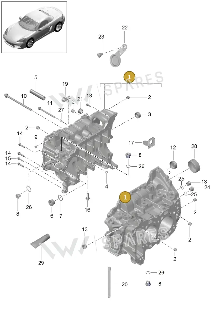 9A210192501 — Porsche Boxster (2016-2019) diagram p48101005, position 1