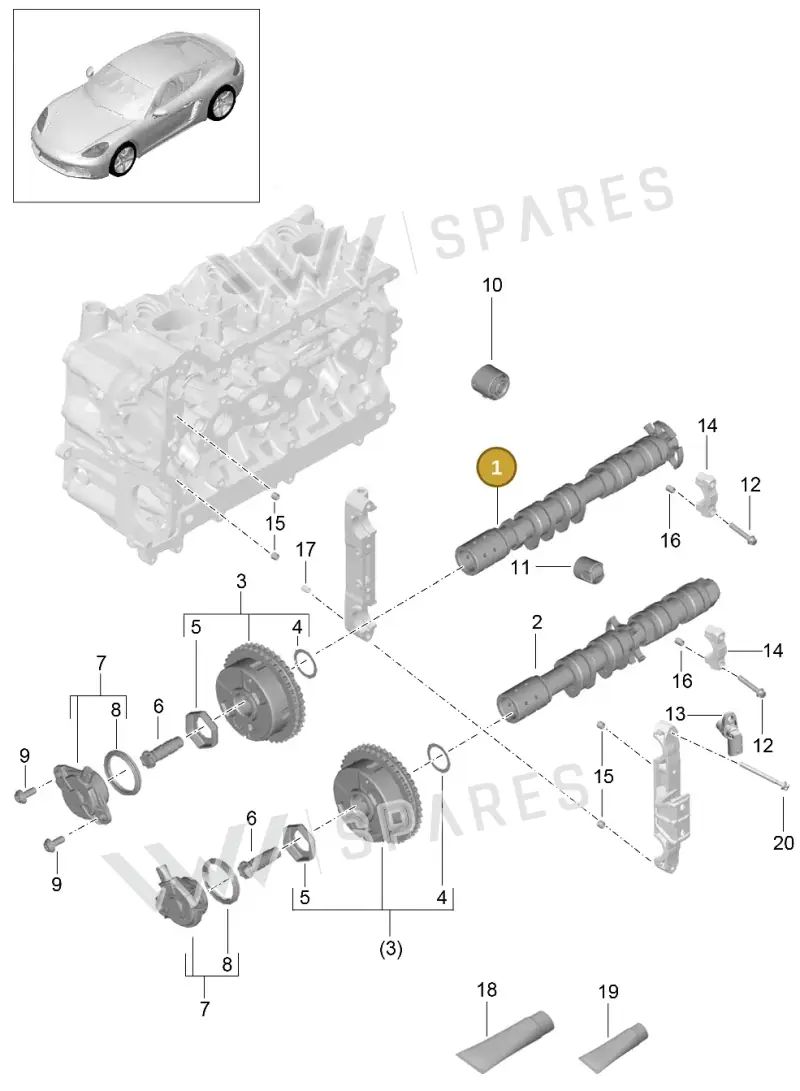 9A210550301 — Porsche Cayman (2016-2019) diagram p50103010, position 1