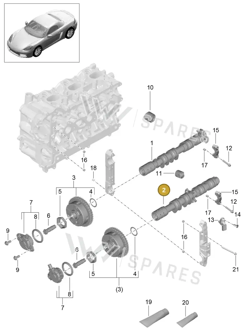 9A210552302 — Porsche Boxster (2016-2019) diagram p48103010, position 2