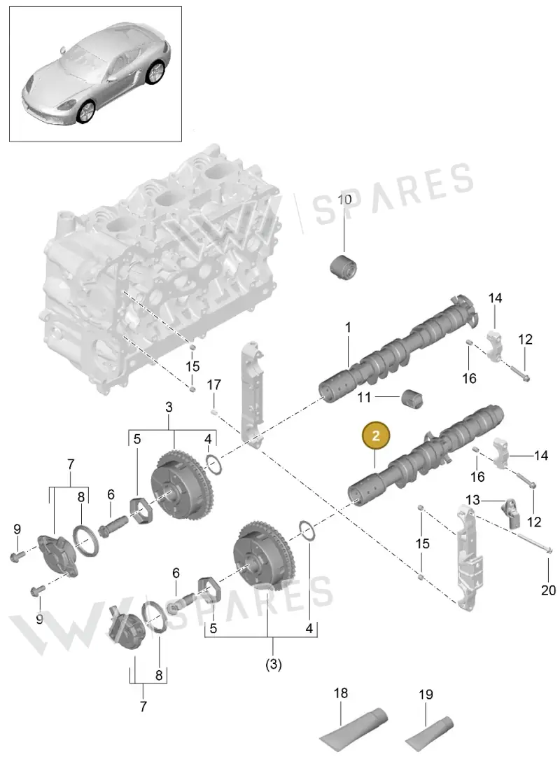 9A210553202 — Porsche Cayman (2016-2019) diagram p50103010, position 2