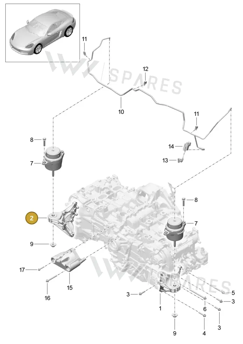 9A210559601 — Porsche Cayman (2016-2019) diagram p50109000, position 2
