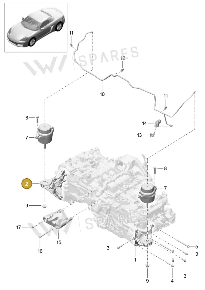 9A210559601 — Porsche Boxster (2016-2019) diagram p48109000, position 2