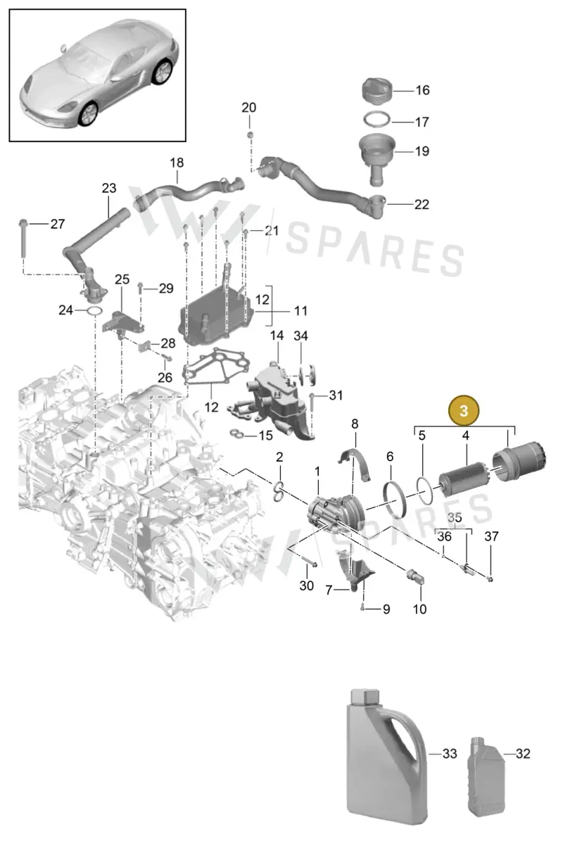 9A210702400 — Porsche Cayman (2016-) diagram p50104005, position 3