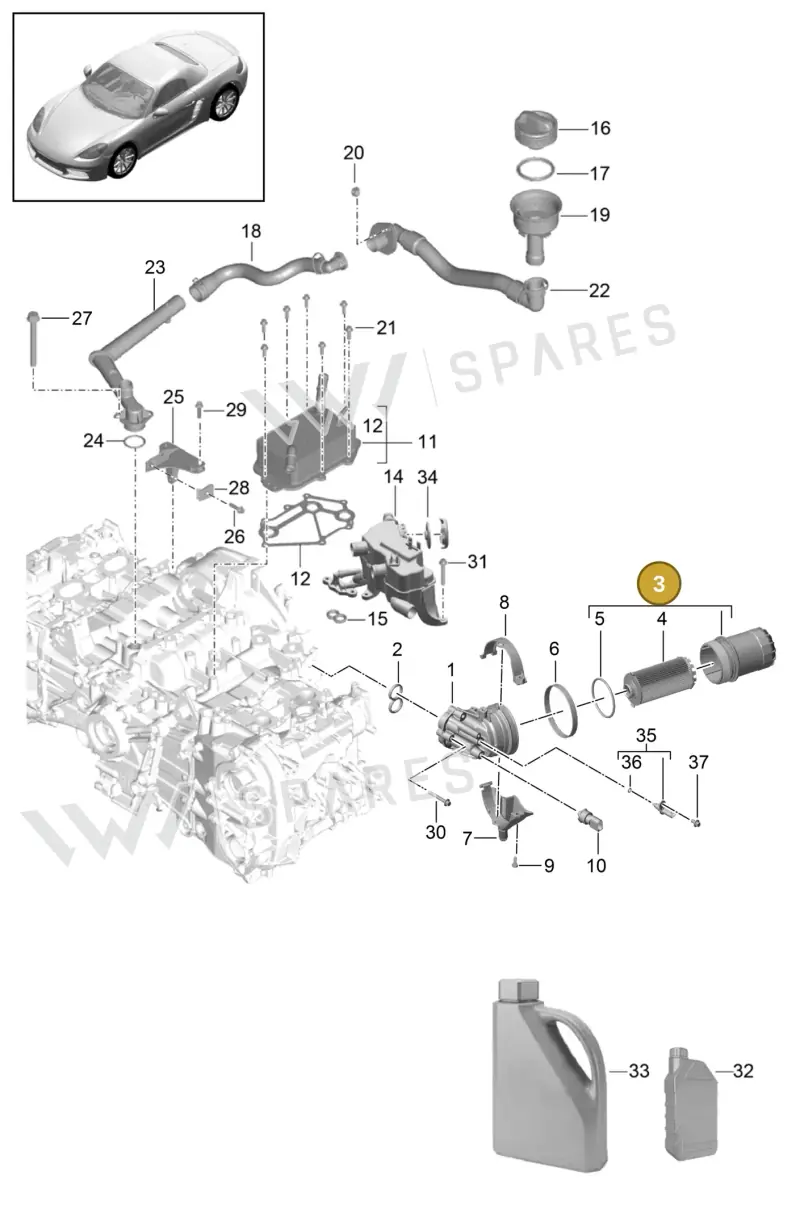 9A210702400 — Porsche Boxster (2016-) diagram p48104005, position 3