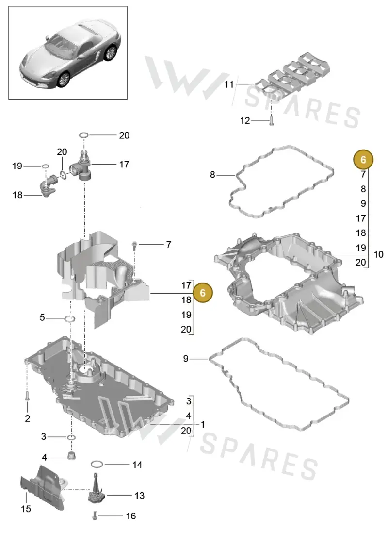 9A210702600 — Porsche Boxster (2016-) diagram p48104002, position 6