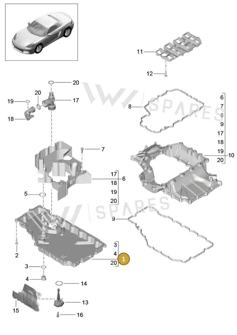 9A210703703 — Porsche Boxster (2016-2019) diagram p48104002, position 1