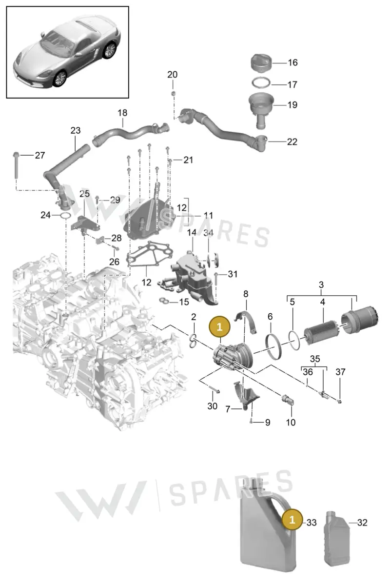 9A210714601 — Porsche Boxster (2016-2019) diagram p48104005, position 1