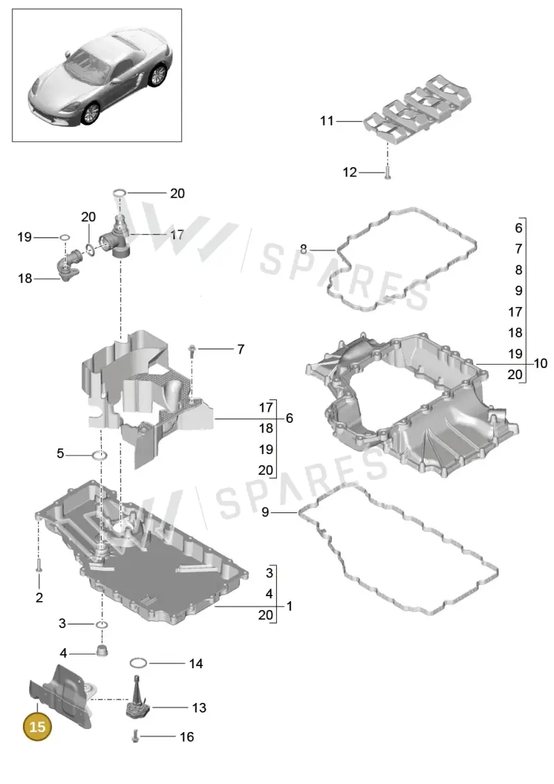 9A210717002 — Porsche Boxster (2016-2019) diagram p48104002, position 15