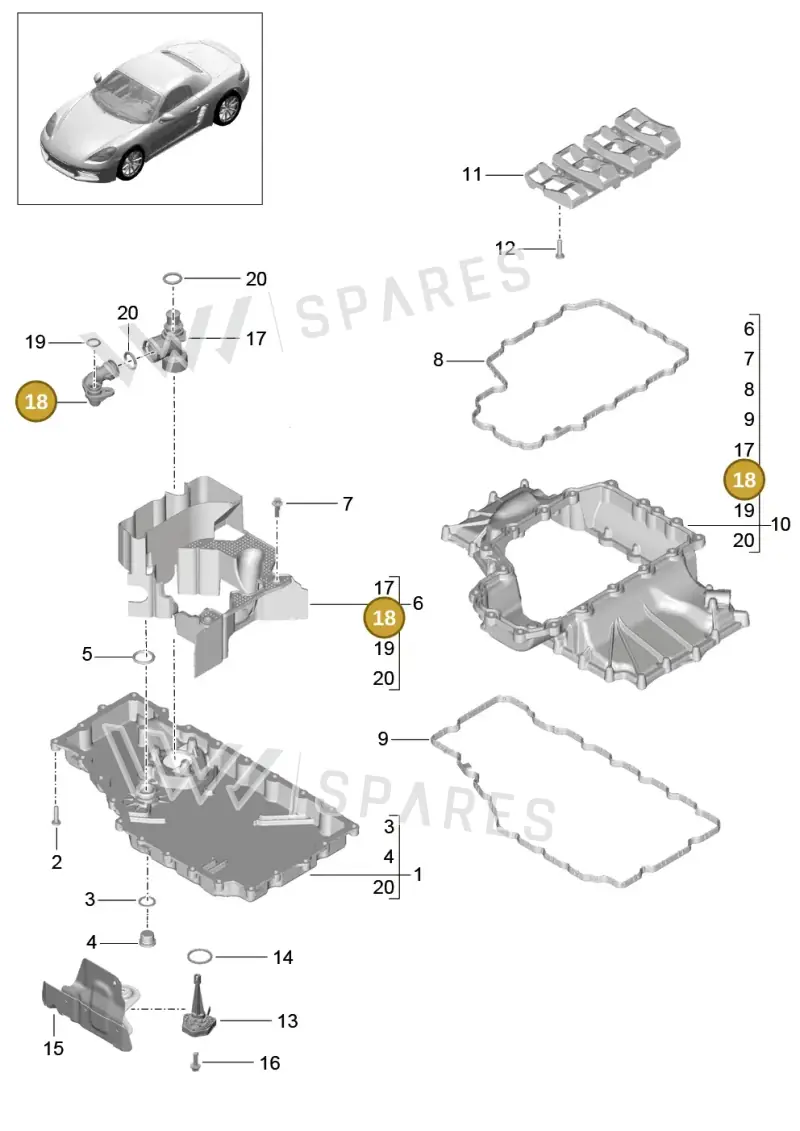 9A210726300 — Porsche Boxster (2016-) diagram p48104002, position 18