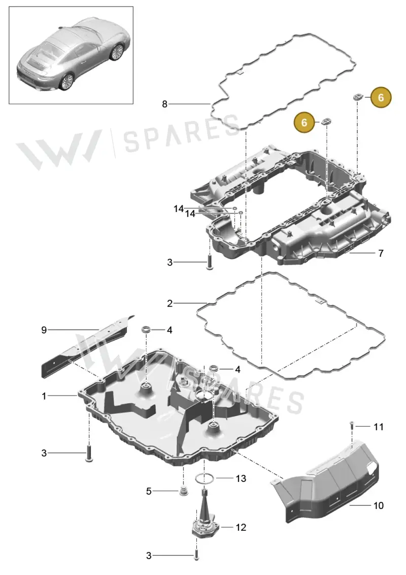 9A210731701 — Porsche 991 II Carrera 4 (2016-2019) diagram p47104002, position 6