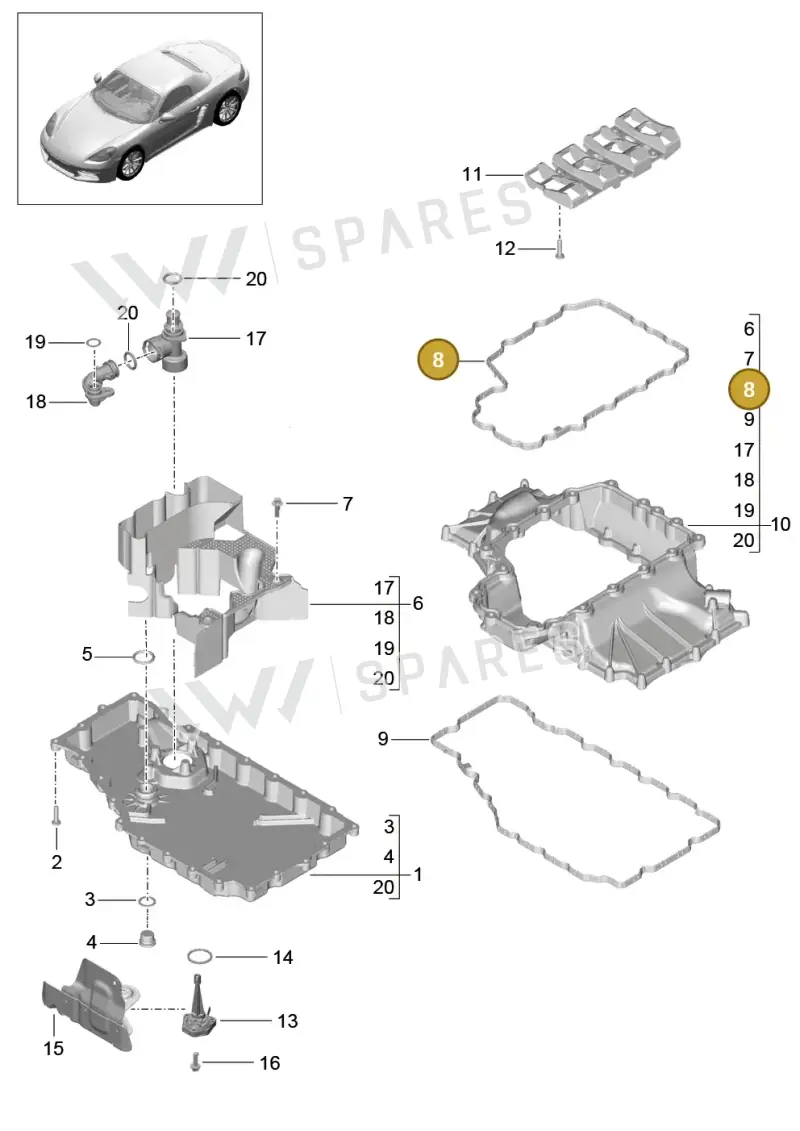 9A210731802 — Porsche Boxster (2016-) diagram p48104002, position 8